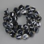 Agate Beads, Faceted Diamond-Shape, 10x9 mm, 3 mm seed beads, 39 cm length, on thread