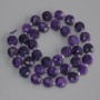 Sugilite Beads, Faceted Coin, 8.5 mm diameter, 3 mm seed beads, 37 cm length on thread