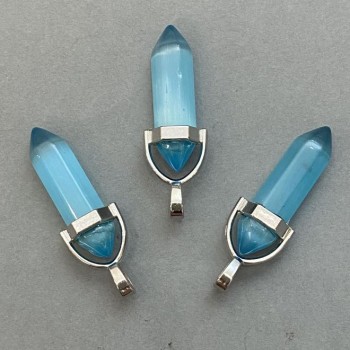 Cat's Eye Pendant Hexagonal Crystal Ball 8x31x41 mm+