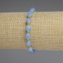 Aquamarine bracelet with faceted grain beads, 8x6 mm ±, length 18 cm ± stretch