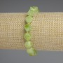 Bracelet with Peridot Olivine, Faceted Rhombus Shapes 9×8 mm, Seed Beads 3 mm, 18 cm Length, Stretch
