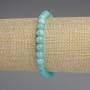 Aquamarine Bracelet with Smooth Beads 6mm, Stretch, 18 cm