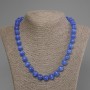 Blue Cat's Eye Necklace with smooth beads, 11 mm diameter, 50 cm length +/- with clasp