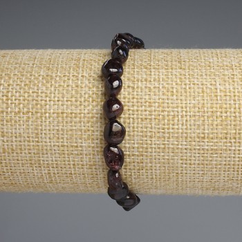 Garnet Faceted Bracelet, bead diameter 5–11×5–8 mm, length 18 cm +/- stretch