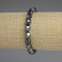 Hematite Bracelet with Facets, 8x7 mm, 18 cm Stretch