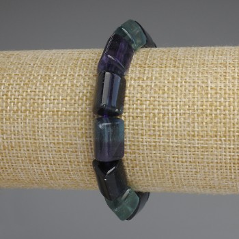 Fluorite bracelet with triangular beads, diameter 14×10×10×10 mm ±, length 18 mm ± stretch