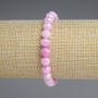 Bracelet Czech Crystal Pink Multicolor Faceted Bead 8mm, Length 18mm, Elastic