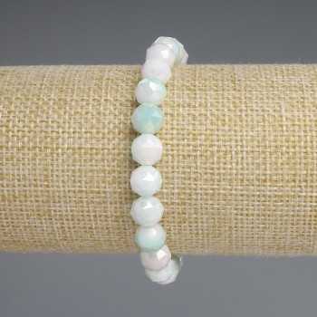 Bracelet Czech Crystal Multicolor Faceted Bead 8mm ±, length 18mm ±, stretch