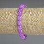 Bracelet with Lavender Amethyst Smooth Beads, 8.5 mm diameter, 18 cm length, stretch