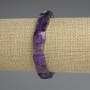Clearance! Faceted Amethyst Bracelet, square 10x10 mm, length approx. 18 cm, stretch cord