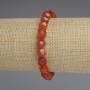Carnelian bracelet with faceted beads, 8x7 mm, 18 cm length, stretch