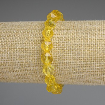 Citrine bracelet, faceted beads, 9x8 mm, 18 cm stretch