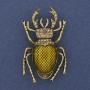 Scarab Beetle Brooch with Yellow Enamel and Crystals, Gold-Tone Metal, 27x46mm+