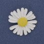 Brooch Daisy white and yellow enamel silver-tone metal 30mm+