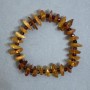 Amber Chip Bracelet 10-14×3-4 mm ±, Czech Glass Rondelle 5×3, 5 mm ±, Length 18 mm ±, Stretch