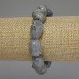 Labradorite bracelet with faceted rondelles, diameter 18–20×13–16 mm, 18 cm stretch