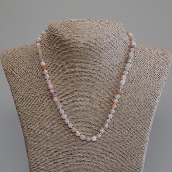 Jadeite Necklace with Faceted Cubes, 5x5 mm, length 50 cm, with clasp