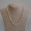 Pink Opal Necklace with Faceted Cubes, 5x5 mm, 50 cm length with clasp