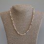 Pink Opal Necklace with Faceted Cubes, 5x5 mm, 50 cm length with clasp