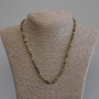 Grossular Necklace (Green Garnet) Faceted Cube 4x4 mm, Length 50 cm, with Clasp