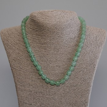 Natural Jade Barrel Bead Necklace, 8×8 mm diameter, 50 cm length