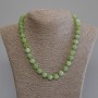 Chrysolite Olivine Necklace with smooth beads, diameter 10mm +/-, length 50mm +/- with clasp