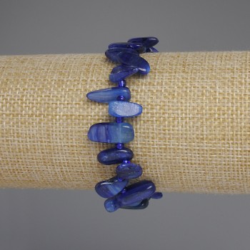 Kyanite bracelet with faceted stones 'Butterfly' - diameter 11–16×6–8 mm, 3 mm beads, length 18 cm, stretch