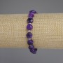Sugilite bracelet with faceted 8mm coins and 3mm seed beads, 18 cm long, stretch