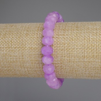 Bracelet Lavender Amethyst Faceted Rondelle, 10×7 mm, 18 cm Stretch