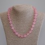 Pink Cat's Eye Bead Necklace, smooth beads, 12 mm diameter, 50 cm length, with clasp