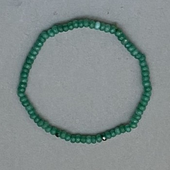 Chrysoprase Bracelet (synthetic) Faceted Rondelle Beads 4x2 mm, Length 18 mm, Stretch