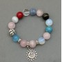 Assorted Bracelet (Aquamarine, Moonstone, Cat's Eye) Beads, 12mm diameter, 18 cm length, stretch