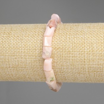 Pink Opal Faceted Bracelet, diameter 10-12×7-8 mm, length 18 cm +/- stretch