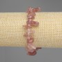 Strawberry Quartz Chip Bracelet, chip sizes 10–14 × 3–5 mm, 3 mm seed beads, length 18 cm ± stretch