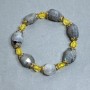 Bracelet Citrine Faceted Bead 6mm +-, Labradorite Faceted Bead 15-18x13mm +-, Length 18cm +- Elastic
