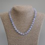 Aquamarine Necklace with Smooth Beads, 8mm Diameter, 45cm Length