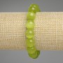 Cat's Eye Bracelet Olive Smooth Bead, 11.5 mm diameter, 18 cm length, stretch