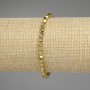 Hematite Bracelet, Gold Color, Faceted Beads, Diameter 4x4 mm, Length 18 cm, Stretch