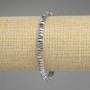 Hematite bracelet, silver color, faceted square rondelles 4x2 mm, length 18 cm, stretchy
