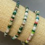Bracelet Assorted (Agate Nephrite Rock Crystal) Rondelles 4x2 mm, 18 cm (stretch)