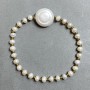 Bracelet River Pearls 5×4-4.5mm+- Baroque Pearl 16mm+- Hematite Bead 2mm+- length 18mm+- stretch