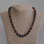 Agate Necklace with Smooth Beads, 10 mm diameter ±, 50 mm length ±, with clasp