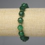 Chrysoprase Bracelet with Faceted Stones, 10x9 mm approx., seed beads 3 mm approx., length 18 cm approx., stretch bracelet