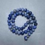 Blue Aventurine Faceted Beads, diameter 9–12×8–9 mm, 5 mm +/- on beading thread, length about 40 cm