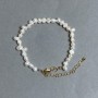 Bracelet with freshwater pearls, diameter 5.5–6.5 × 4–5 mm, length 18 cm + 5 cm extender chain