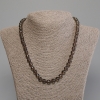 Smoky Topaz Necklace with Faceted Bead, 8 mm Diameter, 50 cm Length, with Clasp