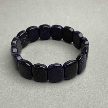 Aventurine Bracelet 'Night of Cairo', link 15.5×12 mm, length 18 cm stretchy