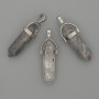 Hexagonal pendant with gray Jasper crystal ball 8x31x41mm+