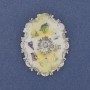 Brooch 'Accent Chalcedony' in Silver-Toned Metal 43x32 mm+