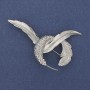 Hummingbird Brooch with White Crystals, Silver-Tone Metal, 56×40 mm+